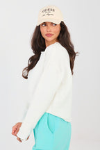 Women's sweatshirt beige long sleeves side view