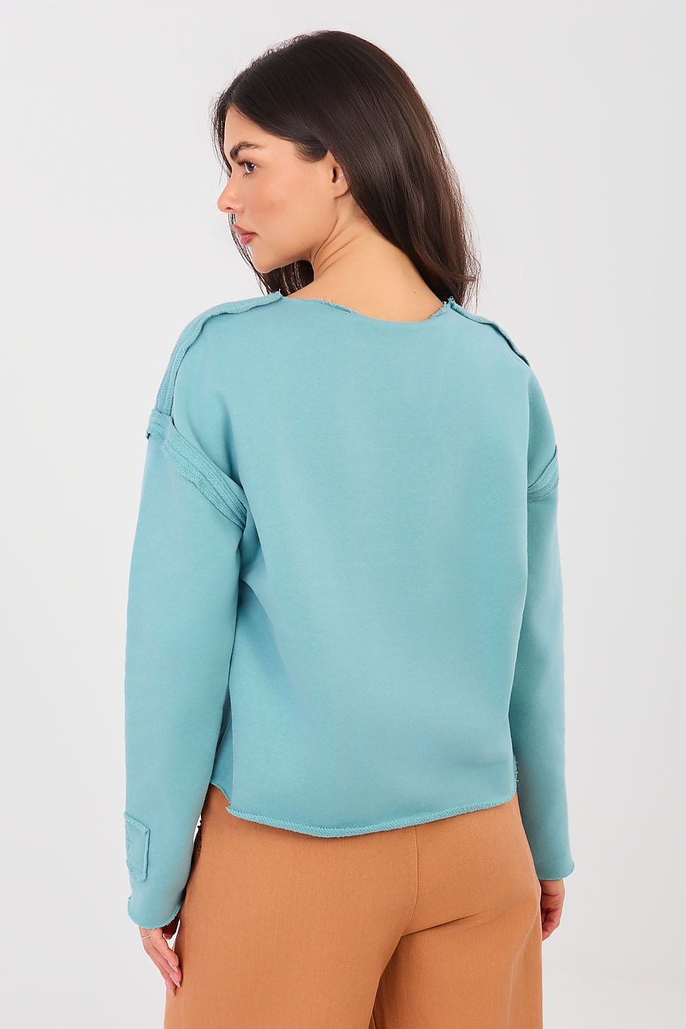 Women's Sweatshirt Crew Neck Stretch Cotton Blend – Sweatshirt | GUOCALI – view 15