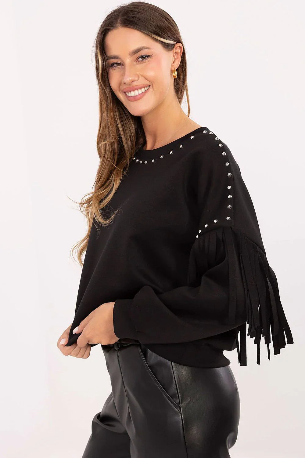 Women's sweatshirt Crew Neck Waist Length Viscose Polyester Blend – view 12