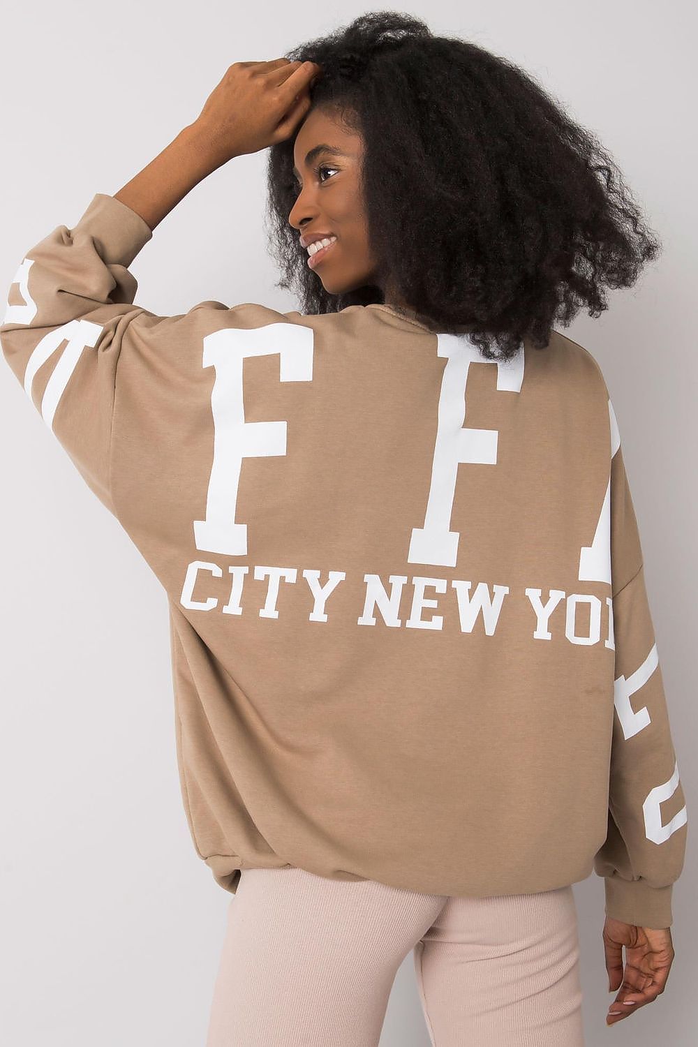 Women's Sweatshirt - Crew-neck With Oversized Fit - Guocali
