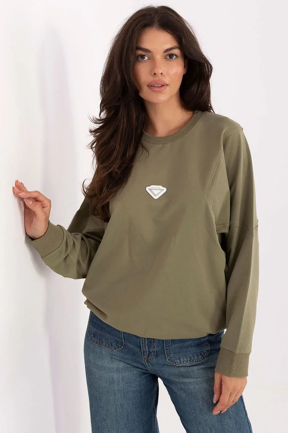 Women's Sweatshirt - Crew-Neck With Regular Fit - Guocali