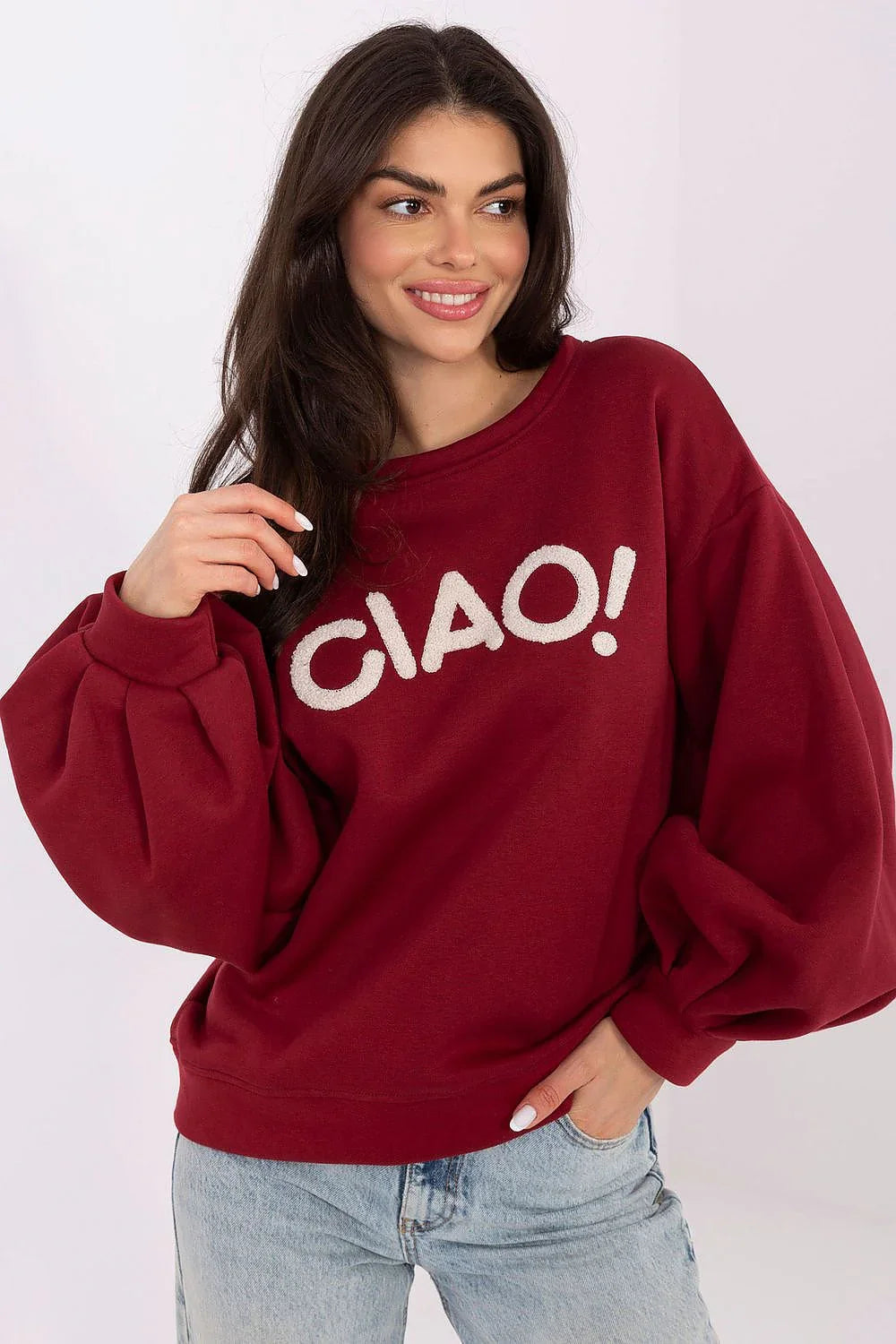 Women's Sweatshirt - Crew-neck With Regular Fit - Guocali