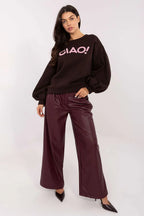 Women's Sweatshirt - Crew-neck With Regular Fit - Guocali