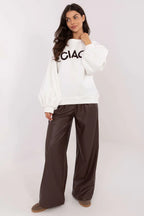 Women's Sweatshirt - Crew-neck With Regular Fit - Guocali