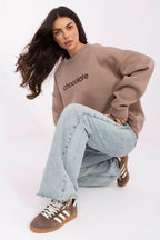 Women's Sweatshirt - Crew-neck With Regular Fit - Guocali