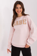 Women's Sweatshirt Crewneck Front Print Textured Cotton Blend – Sweatshirt | GUOCALI