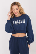 Women's Sweatshirt Cropped Crew Neck Letter Print – Sweatshirt | GUOCALI