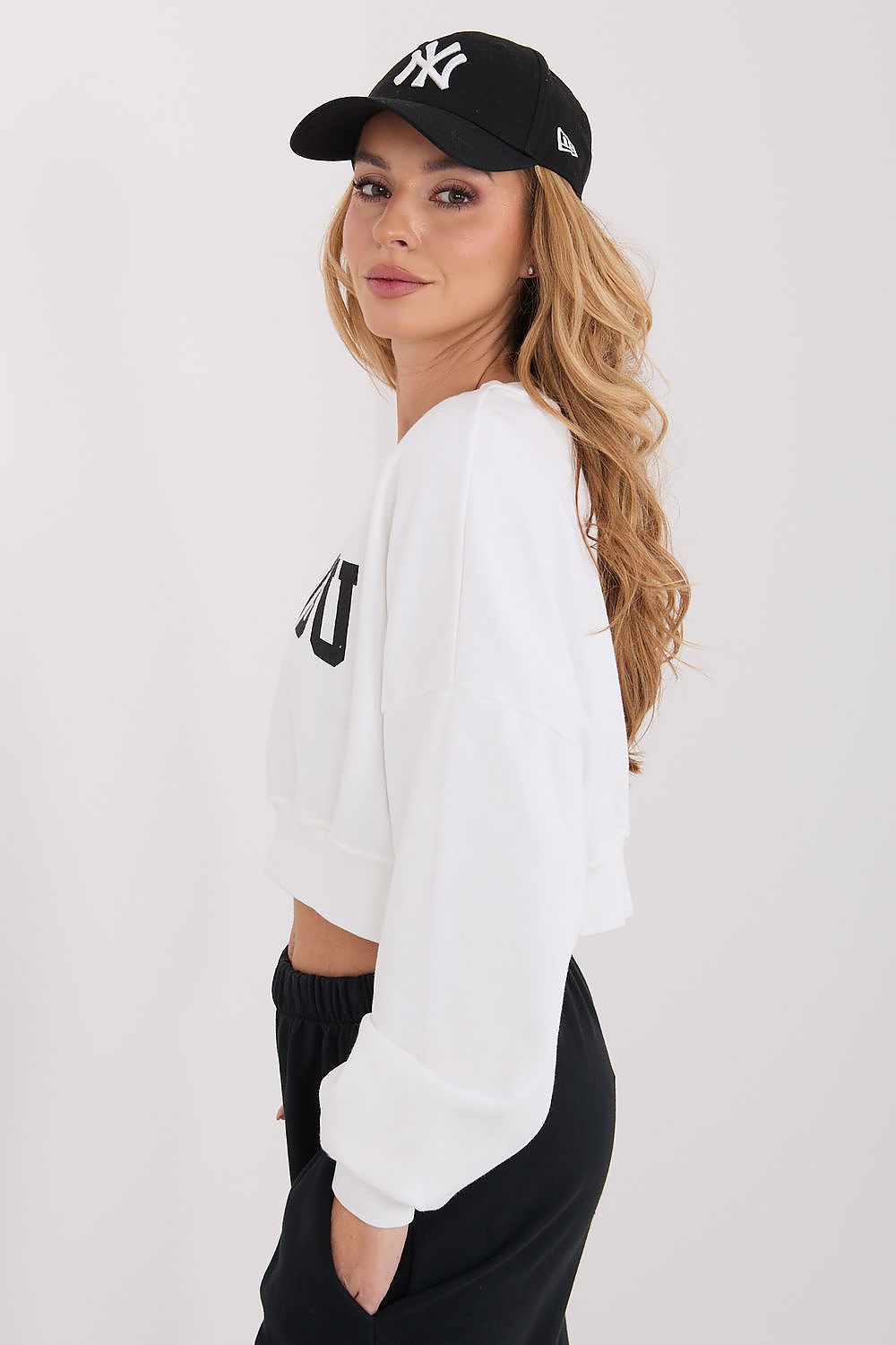 Women's Sweatshirt Cropped Crew Neck Letter Print – Sweatshirt | GUOCALI – view 12