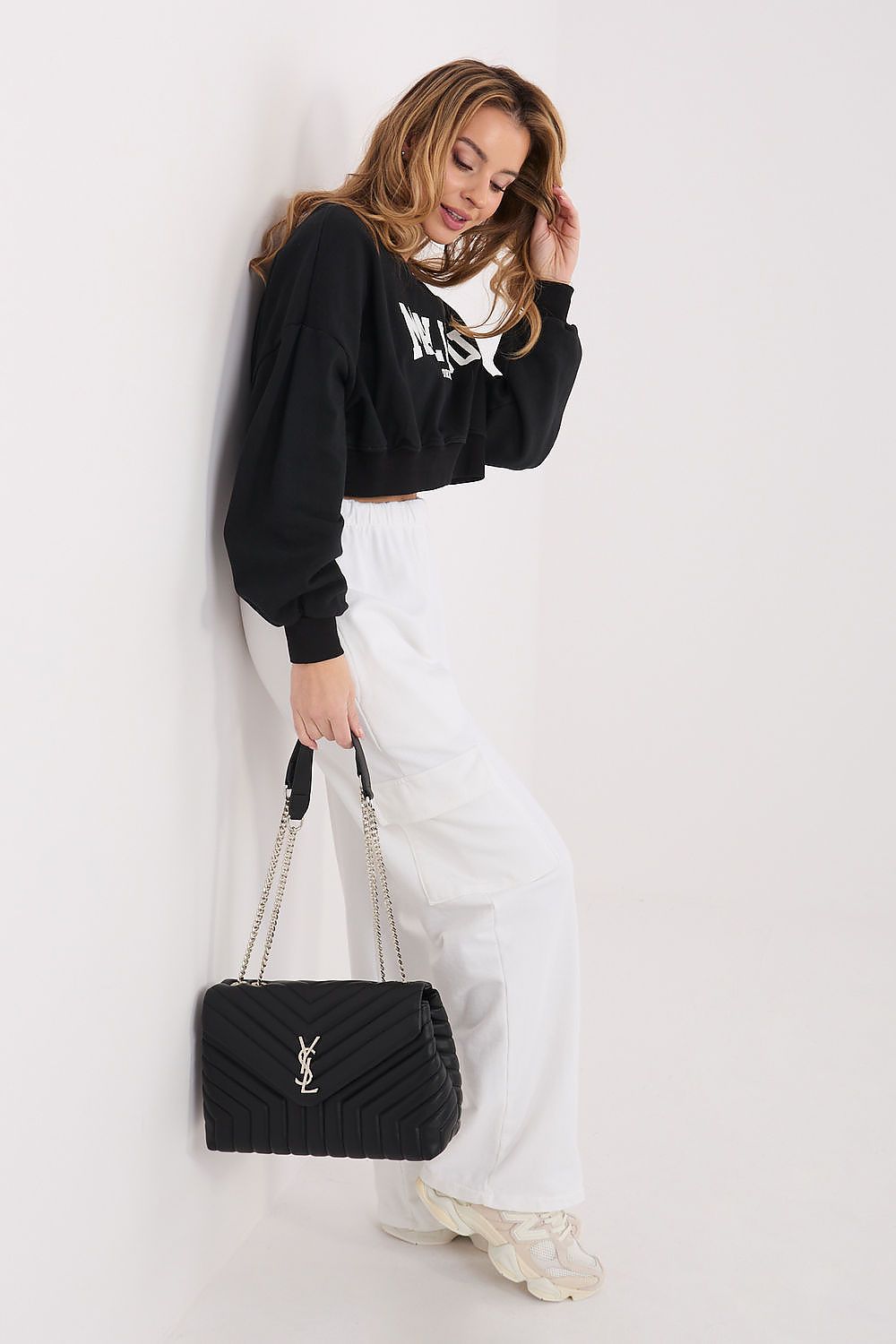 Women's Sweatshirt Cropped Crew Neck Letter Print – Sweatshirt | GUOCALI – view 14