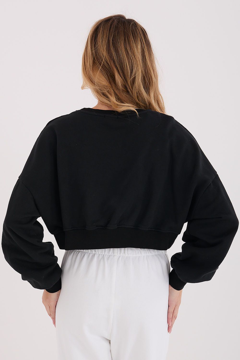 Women's Sweatshirt Cropped Crew Neck Letter Print – Sweatshirt | GUOCALI – view 15