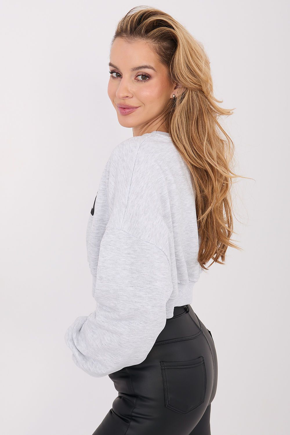 Women's Sweatshirt Cropped Crew Neck Letter Print – Sweatshirt | GUOCALI – view 8