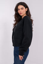 Women's Sweatshirt Cropped Zip-Up Crew Neck Cotton Blend – Sweatshirt | GUOCALI – view 4