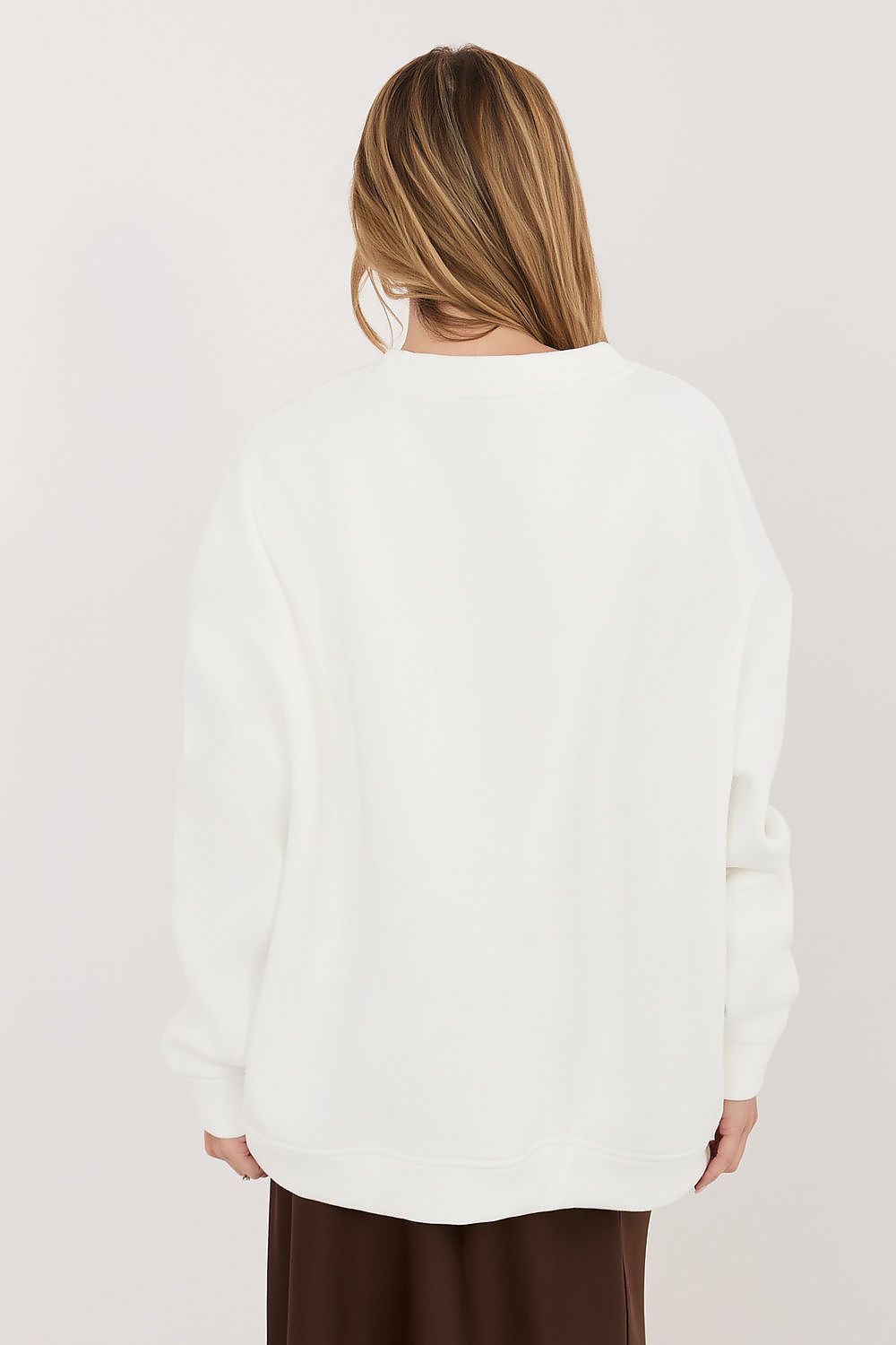 Women's sweatshirt beige lettering detail view