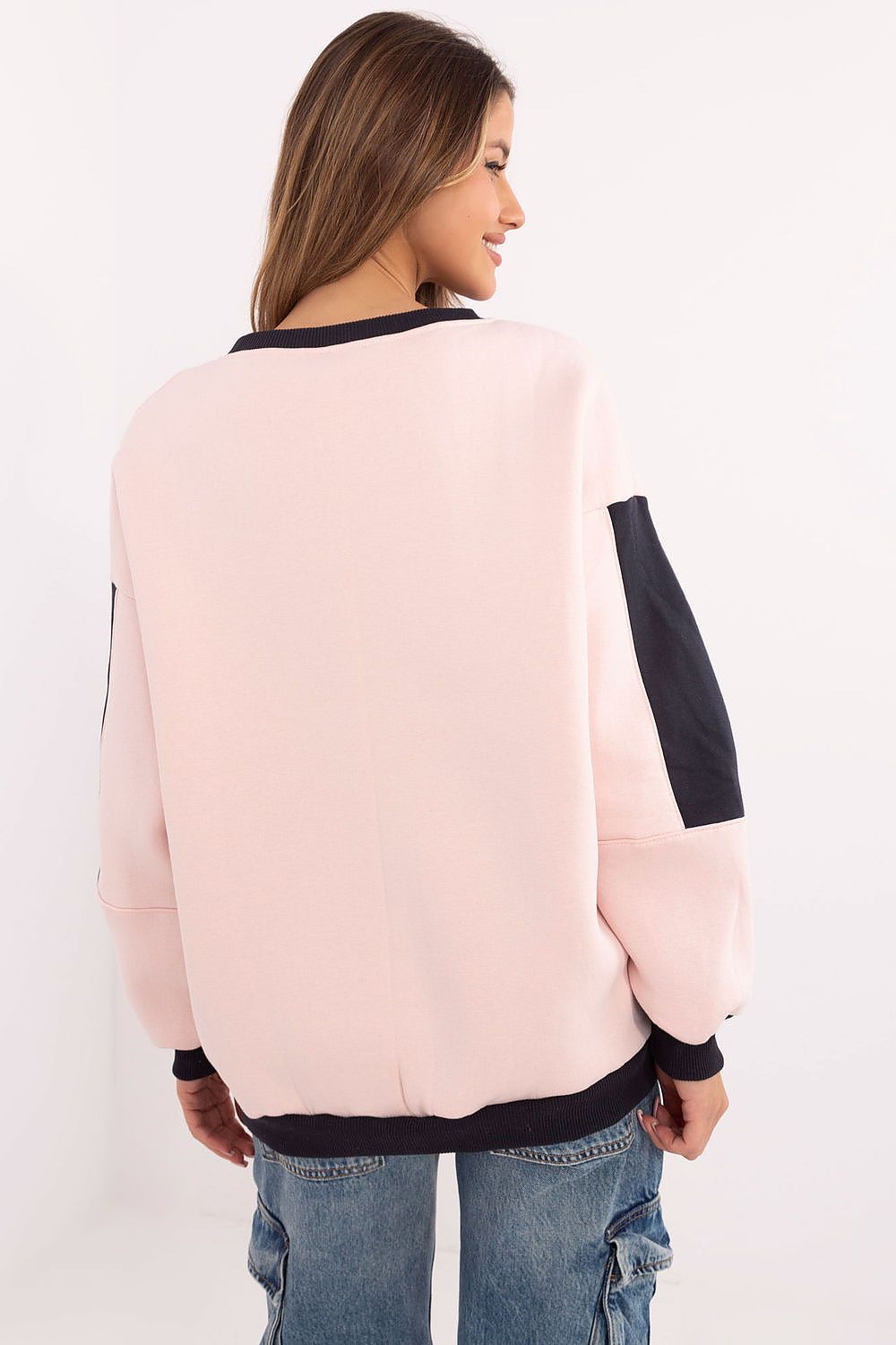 Women's sweatshirt pink cotton blend casual look