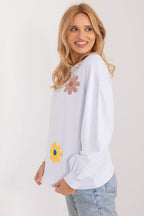 Women's Sweatshirt Floral Print Crew Neck Cotton – Sweatshirt | GUOCALI – view 2