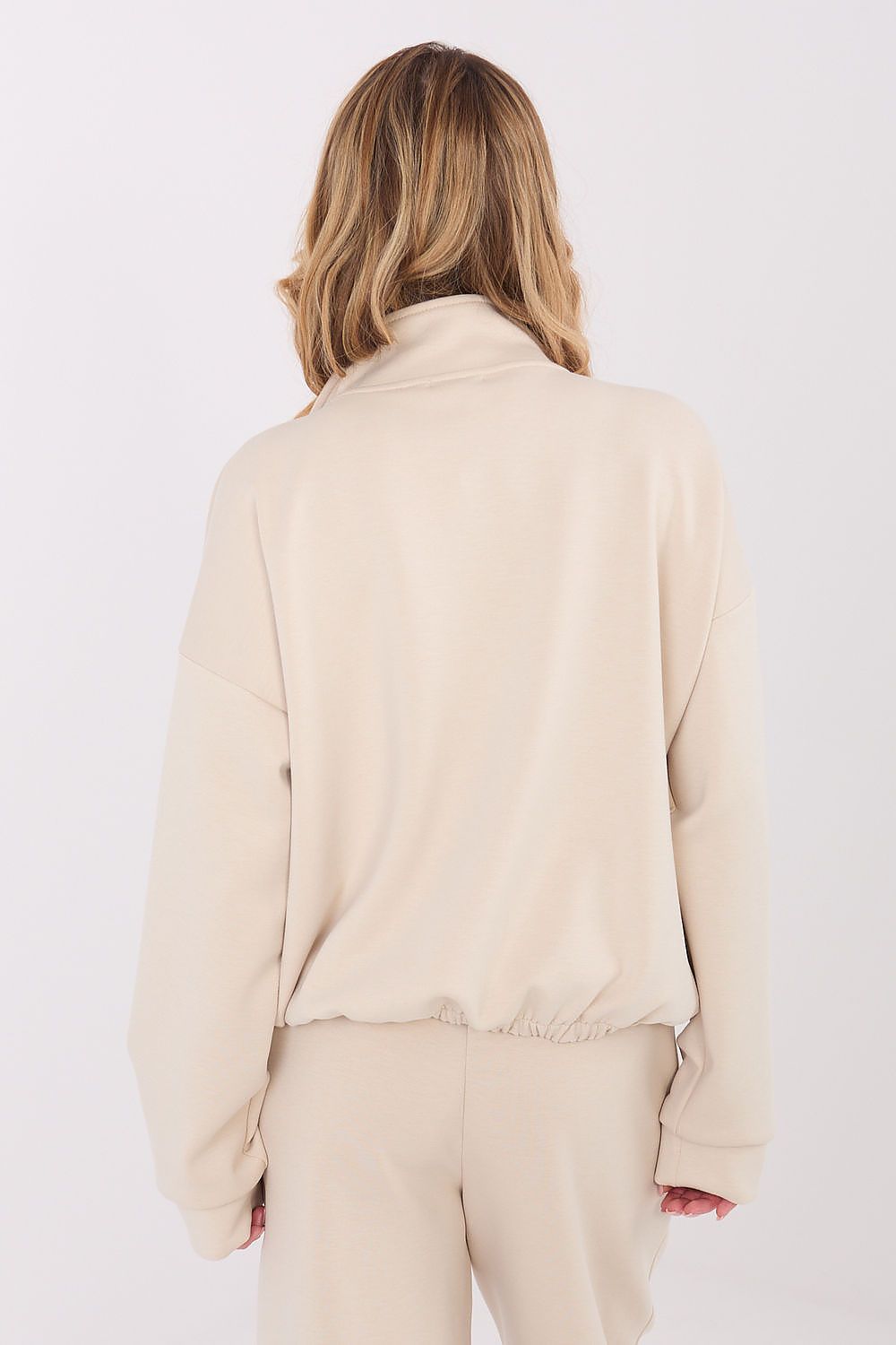 Women's sweatshirt beige long sleeves side view