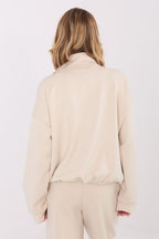 Women's sweatshirt beige long sleeves side view