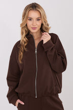 Women's Sweatshirt Full-Zip Stand Collar Loose Fit – Sweatshirt | GUOCALI – view 19