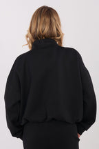 Women's Sweatshirt Full-Zip Stand Collar Loose Fit – Sweatshirt | GUOCALI – view 3