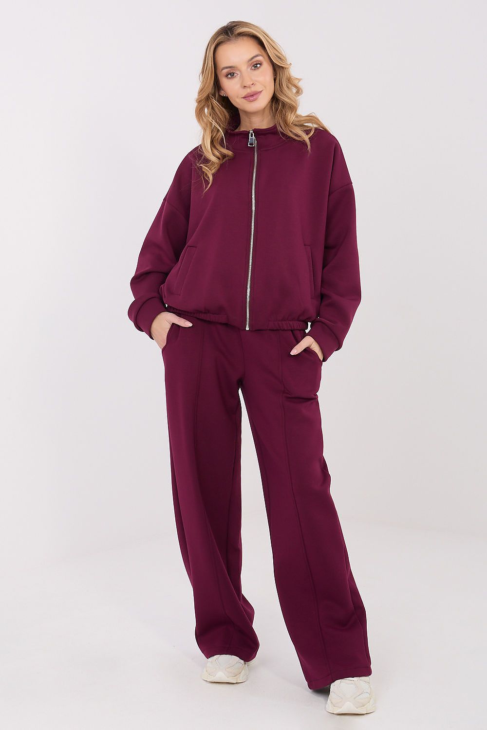 Women's Sweatshirt Full-Zip Stand Collar Loose Fit – Sweatshirt | GUOCALI – view 5