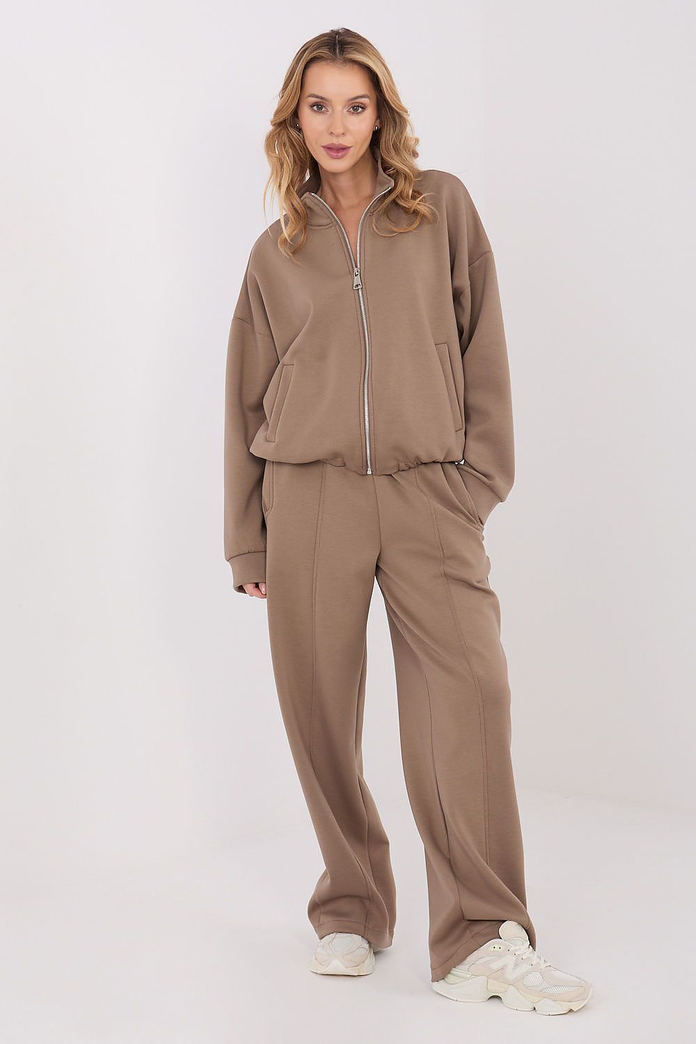 Women's Sweatshirt Full-Zip Stand Collar Loose Fit – Sweatshirt | GUOCALI – view 9