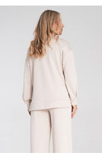 Women's sweatshirt beige long sleeves casual view