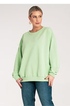 Women's sweatshirt green long sleeves styled view