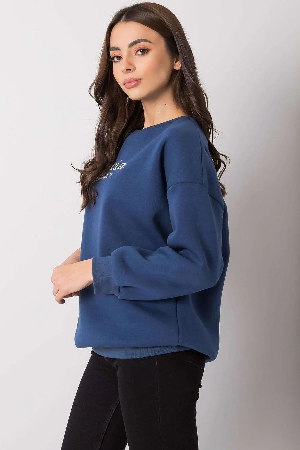Women's Sweatshirt Logo Crew Neck Relaxed Fit Cotton Blend – Sweatshirt | GUOCALI – view 2