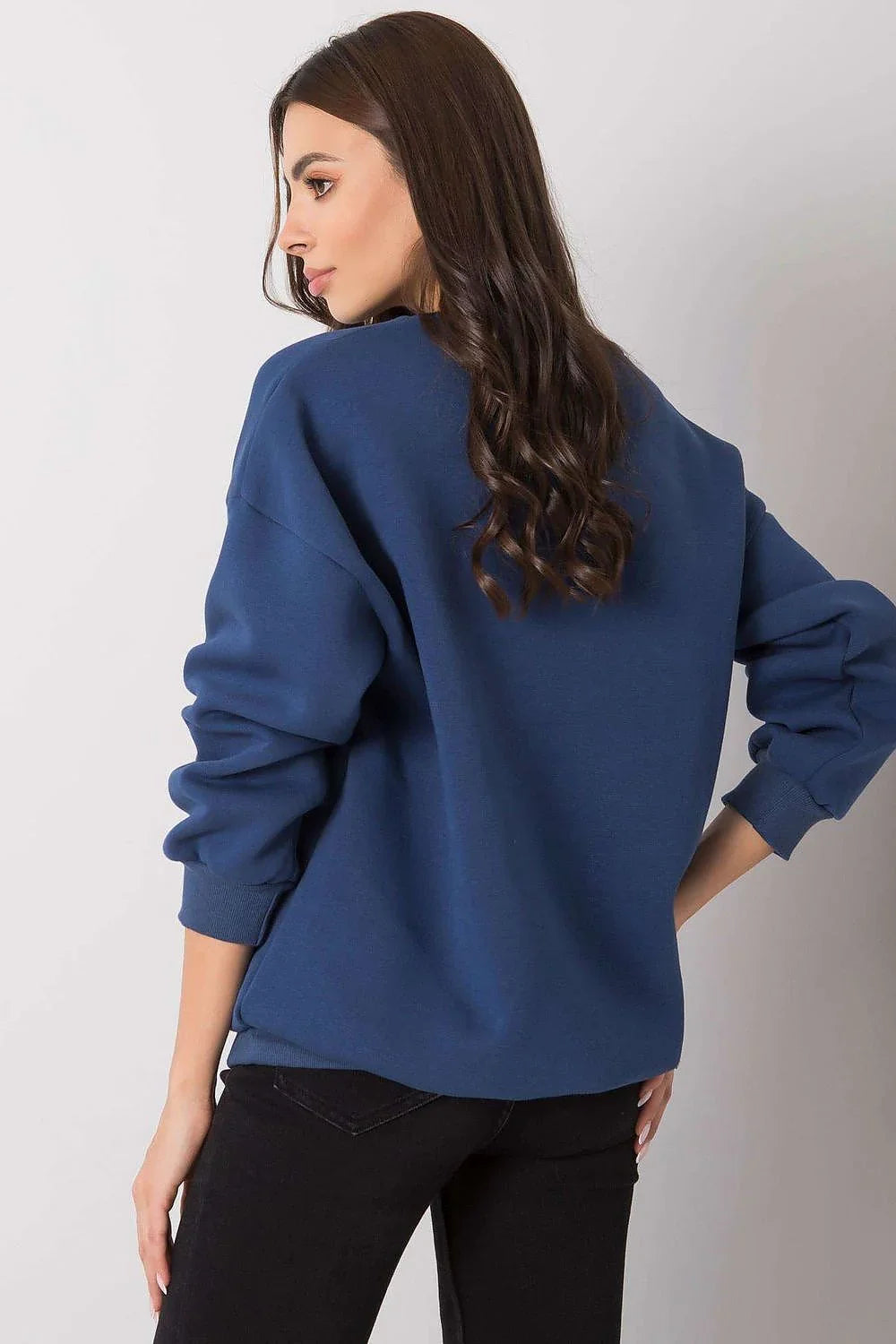 Women's Sweatshirt Logo Crew Neck Relaxed Fit Cotton Blend – Sweatshirt | GUOCALI – view 3