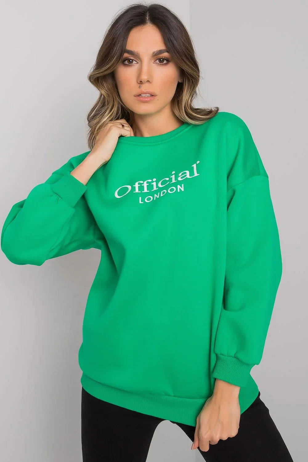 Women's Sweatshirt Logo Crew Neck Relaxed Fit Cotton Blend – Sweatshirt | GUOCALI – view 4