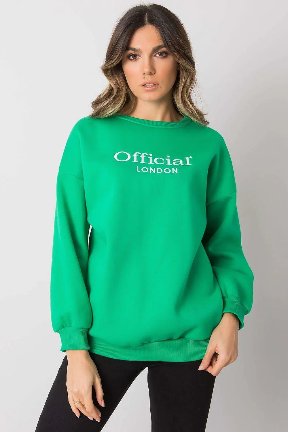 Women's Sweatshirt Logo Crew Neck Relaxed Fit Cotton Blend – Sweatshirt | GUOCALI – view 5