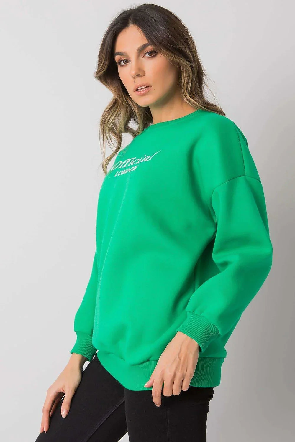 Women's Sweatshirt Logo Crew Neck Relaxed Fit Cotton Blend – Sweatshirt | GUOCALI – view 6