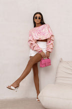 Women's sweatshirt pink third shade casual view