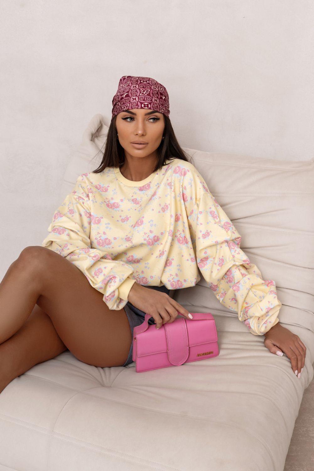 Women's sweatshirt yellow spring casual view
