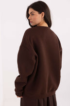 Women's Sweatshirt Loose Fit Front Embroidery Cotton Blend – Sweatshirt | GUOCALI – view 3