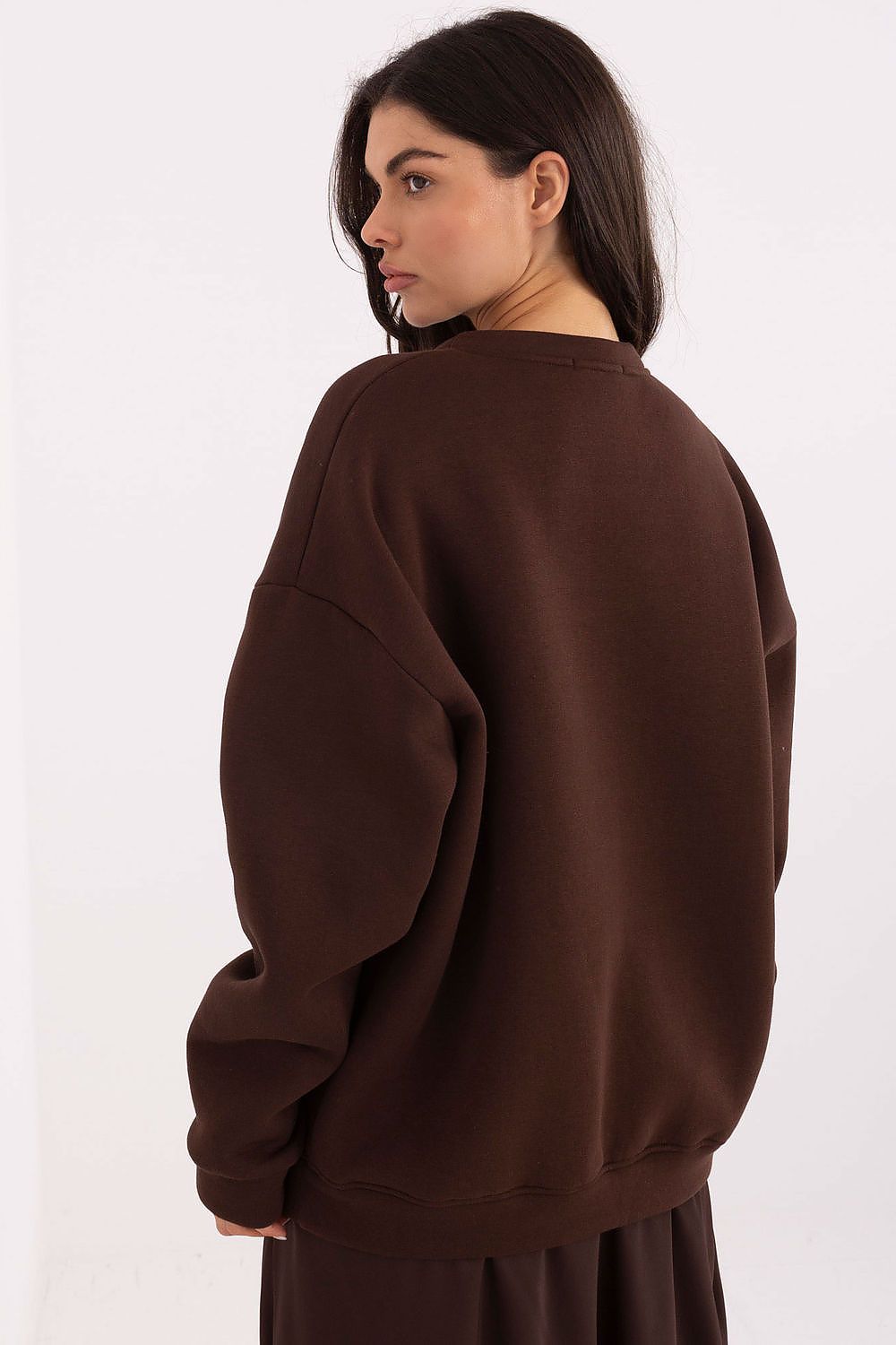 Women's Sweatshirt Loose Fit Front Embroidery Cotton Blend – Sweatshirt | GUOCALI – view 3