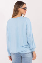 Women's sweatshirt blue letter print detail view