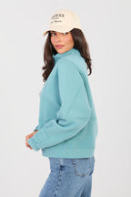 Women's sweatshirt blue alternate shade side view
