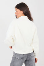 Women's Sweatshirt Mock Neck Half-Zip Embroidered Stretch Cotton – Sweatshirt | GUOCALI – view 15