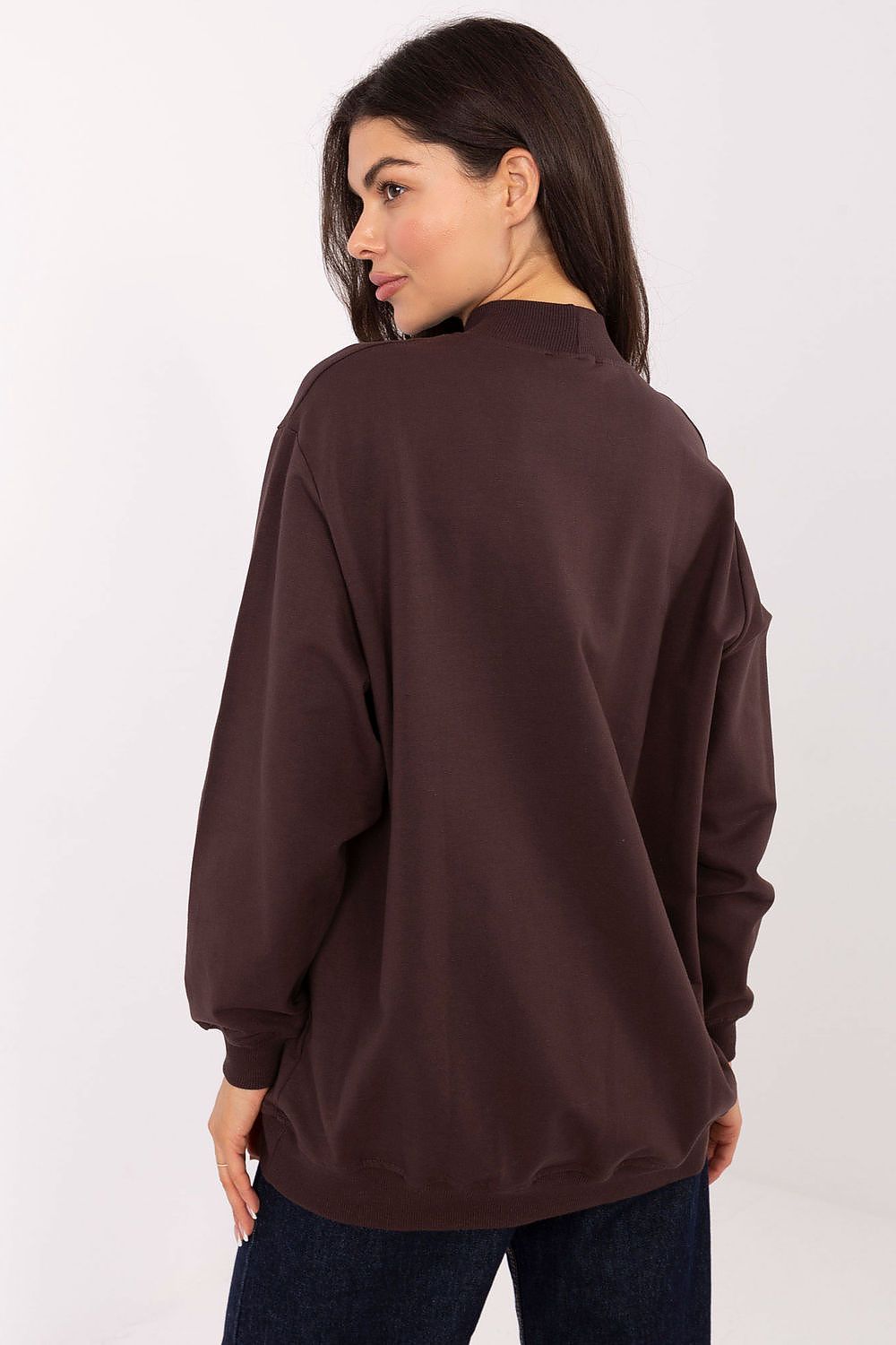 Women's sweatshirt brown loose fit back view