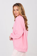 Women's sweatshirt pink long sleeves side view