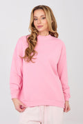 Women's Sweatshirt Mock Neck Stretch Cotton Pink – Sweatshirt | GUOCALI