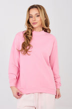 Women's Sweatshirt Mock Neck Stretch Cotton Pink – Sweatshirt | GUOCALI