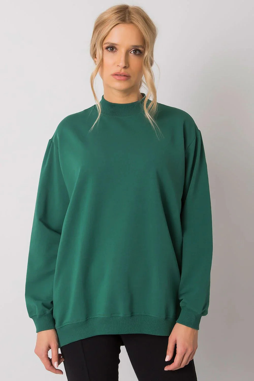 Women's Sweatshirt - Mock-Neck With Regular Fit - Guocali