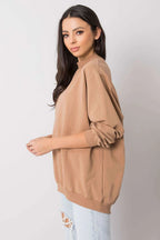 Women's Sweatshirt - Mock-Neck With Regular Fit - Guocali