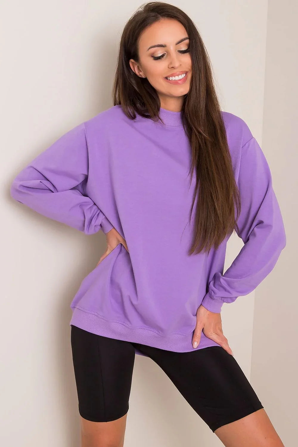 Women's Sweatshirt - Mock-Neck With Regular Fit - Guocali