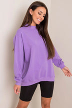 Women's Sweatshirt - Mock-Neck With Regular Fit - Guocali