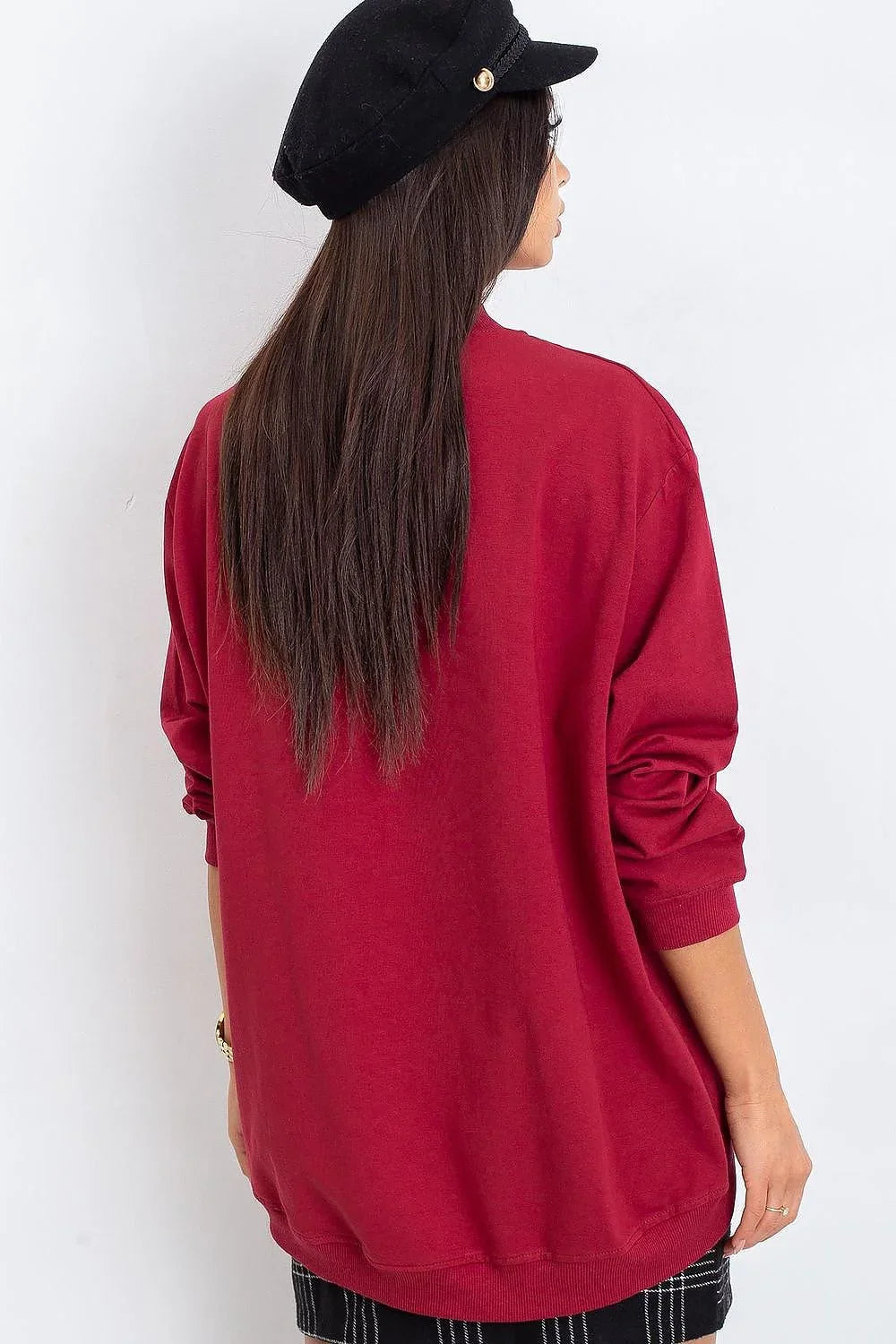 Women's Sweatshirt - Mock-Neck With Regular Fit - Guocali