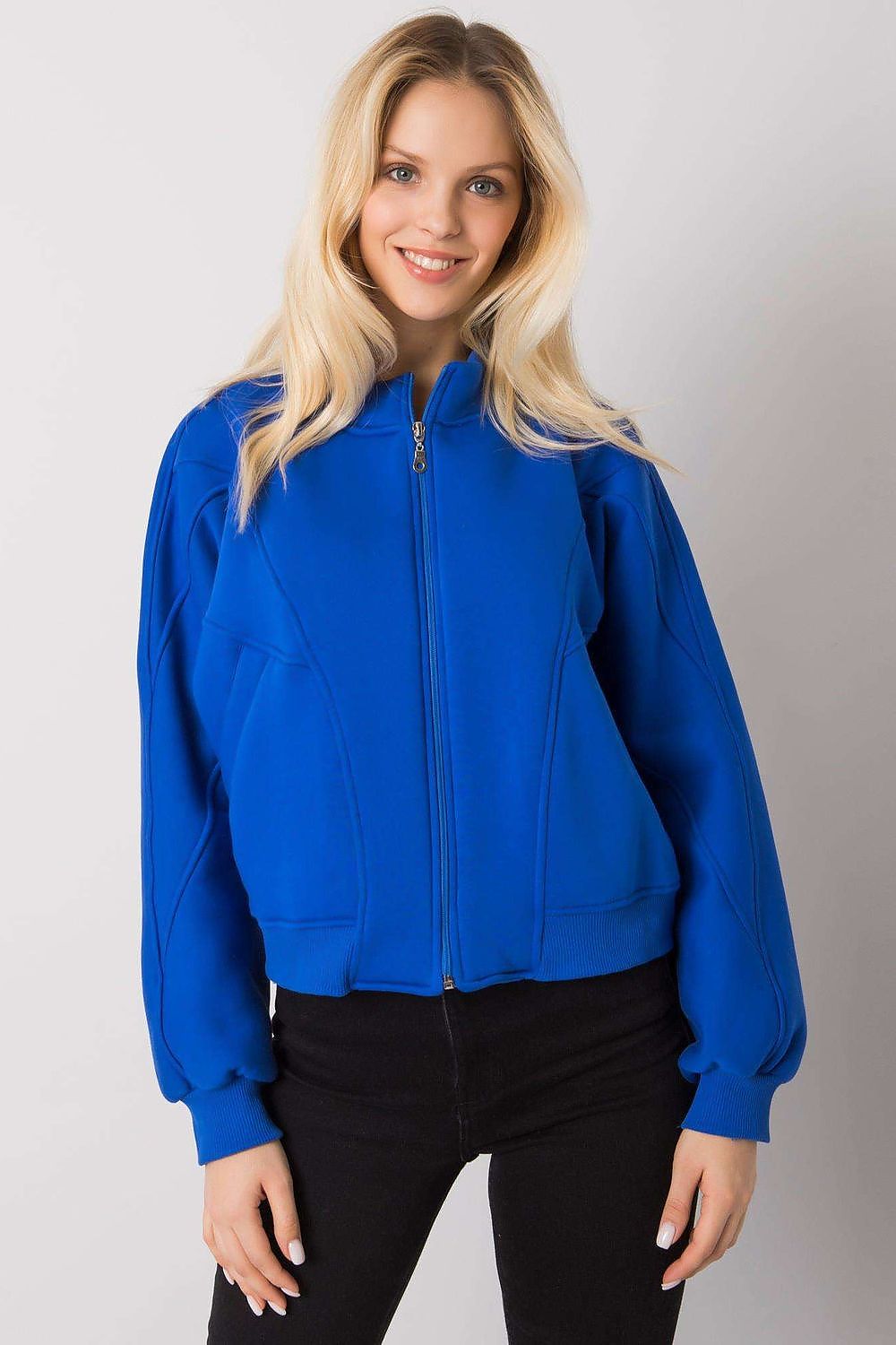 Women's Sweatshirt - Mock-Neck With Regular Fit - Guocali