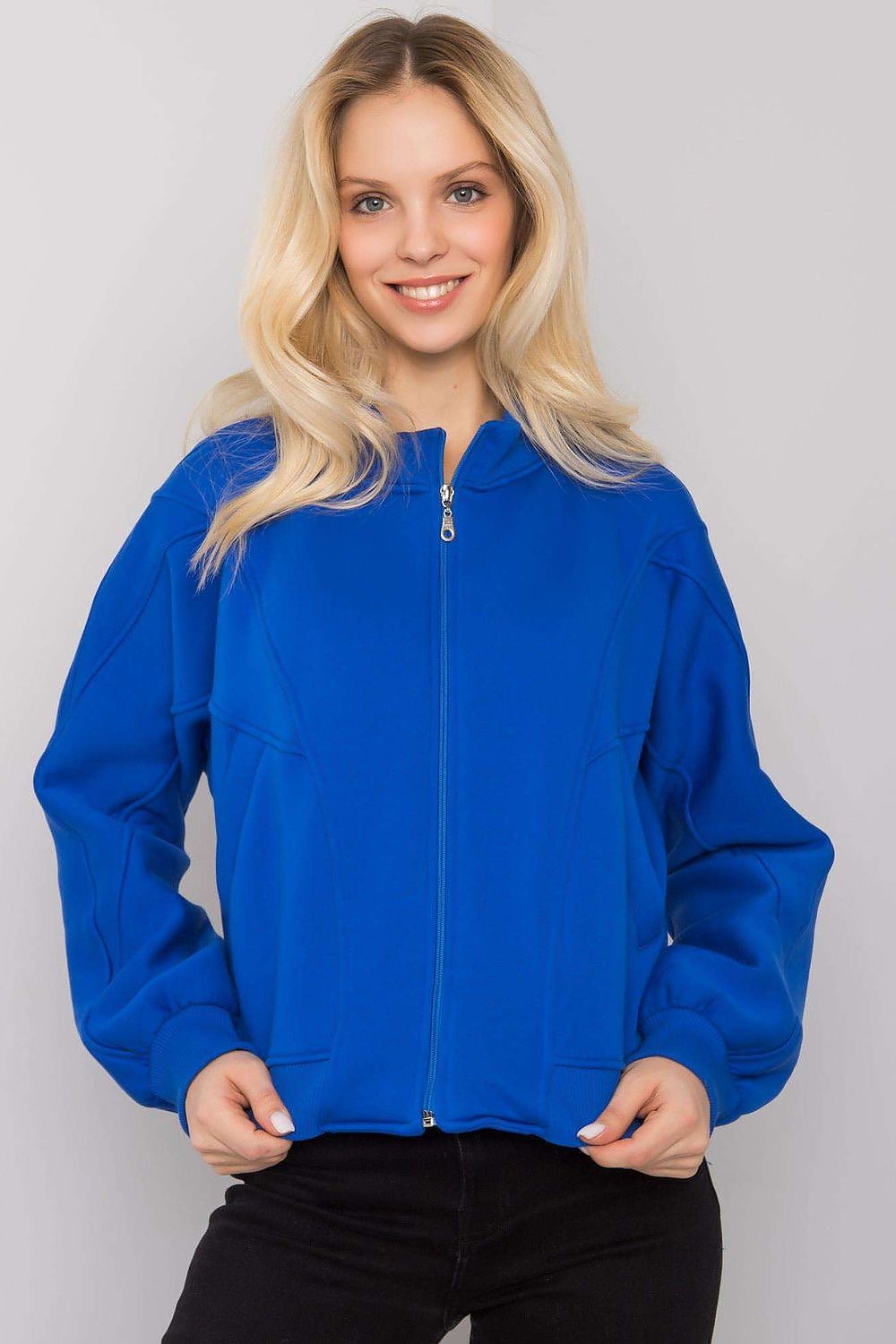 Women's Sweatshirt - Mock-Neck With Regular Fit - Guocali